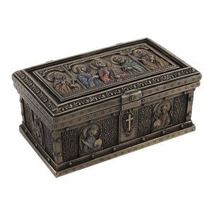 Bronzed Catholic Saints Altar Trinket Box